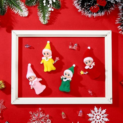 18 Pieces Tiny Elf Twins Set, Christmas Elves Milk Bottles Pacifiers Set, Mini Colorful Cute Plush Gifts for Christmas Xmas Holiday Decoration in Saudi Arabia
