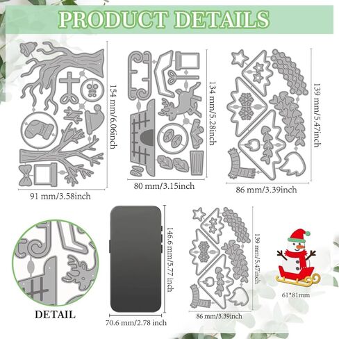 Mayjoydiy poinsettia Holly يترك القطع يموت النباتات الشتوية قطع القالب المعادن قطع pinecones ثلج ندفة النفرة القالب الكربون الفولاذ in Kuwait