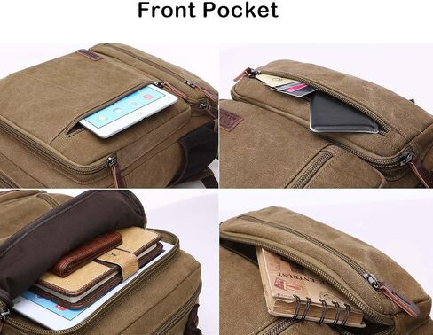 Vintage Canvas Backpack, Resistant Hiking Camping Rucksack Casual Daypack Backpacks for Men&Women Fits 15.6’’ Laptop in Saudi Arabia