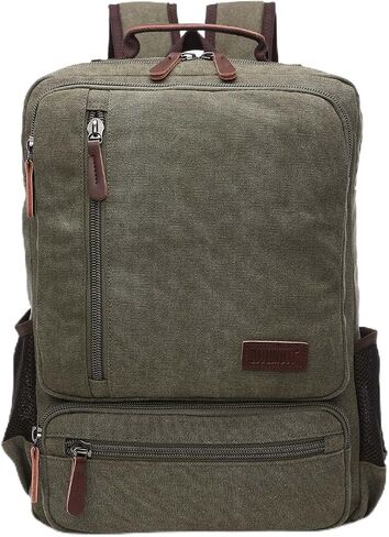 Vintage Canvas Backpack, Resistant Hiking Camping Rucksack Casual Daypack Backpacks for Men&Women Fits 15.6’’ Laptop in Saudi Arabia