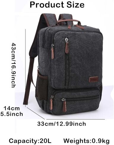 حقيبة الظهر القماشية القديمة ، مقاوم للمشي لمسافات طويلة ، حقائب الظهر Daypack Daypack للرجال والنساء يناسب 15.6 '' الكمبيوتر المحمول in Kuwait