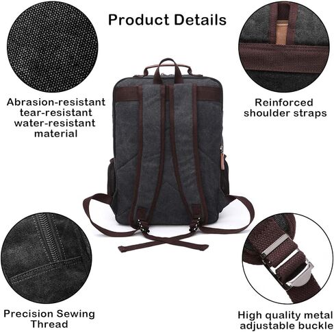 حقيبة الظهر القماشية القديمة ، مقاوم للمشي لمسافات طويلة ، حقائب الظهر Daypack Daypack للرجال والنساء يناسب 15.6 '' الكمبيوتر المحمول in Kuwait