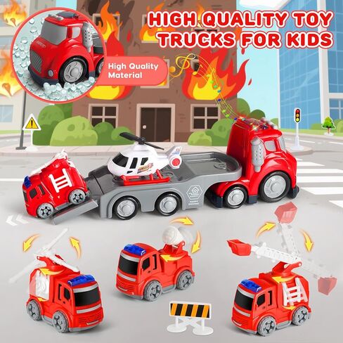ألعاب الشاحنات لطفل صغير 1 ، 2 ، 3 ، 4 سنوات ، مجموعة لعبة Tructs Trucks Trucks ، هدايا عيد ميلاد عيد الميلاد المثالية للأطفال. in Kuwait