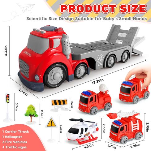 ألعاب الشاحنات لطفل صغير 1 ، 2 ، 3 ، 4 سنوات ، مجموعة لعبة Tructs Trucks Trucks ، هدايا عيد ميلاد عيد الميلاد المثالية للأطفال. in Kuwait