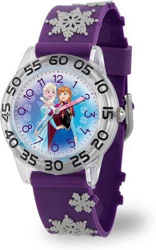 Disney Frozen Kids' Plastic Time Teacher Analog Quartz Nylon Strap Watch, Purple in Saudi Arabia