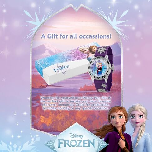 Disney Frozen Kids' Plastic Time Teacher Analog Quartz Nylon Strap Watch, Purple in Saudi Arabia