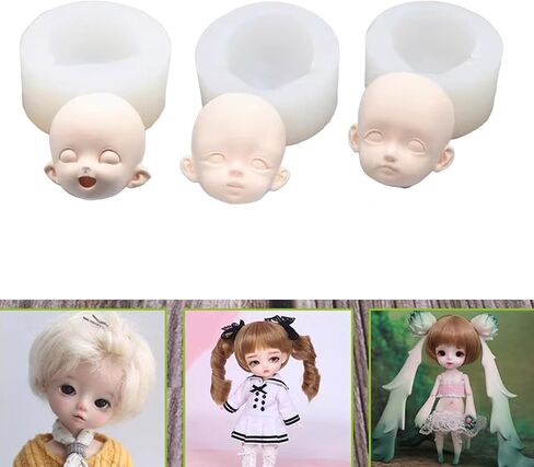 3D Doll Face Silicone Mold for Clay, Resin & More - Realistic Results - Perfect for Craft Enthusiasts & Professionals in Kuwait