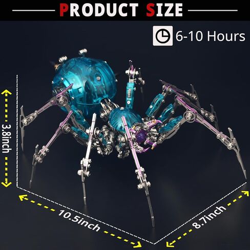 الألغاز المعدنية ثلاثية الأبعاد للبالغين ، اللغز المعدني ثلاثي الأبعاد DIY 3D Spider 602 قطع مجموعة ميكانيكية ، مجموعات طراز ثلاثي الأبعاد للبناء لعيد الميلاد in Kuwait
