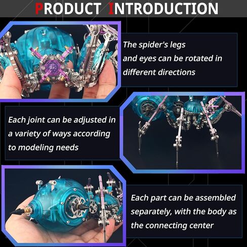 الألغاز المعدنية ثلاثية الأبعاد للبالغين ، اللغز المعدني ثلاثي الأبعاد DIY 3D Spider 602 قطع مجموعة ميكانيكية ، مجموعات طراز ثلاثي الأبعاد للبناء لعيد الميلاد in Kuwait