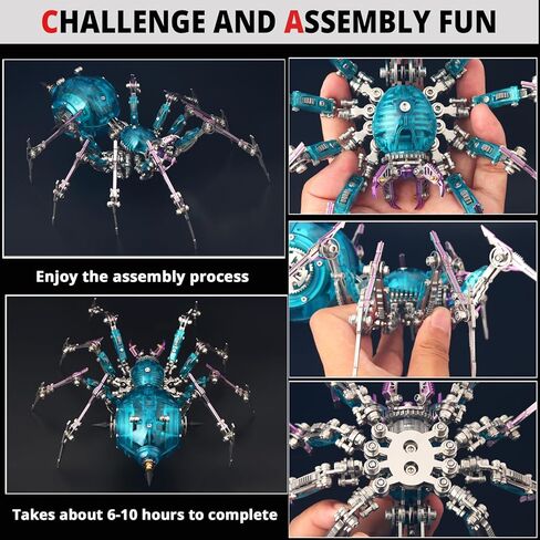 الألغاز المعدنية ثلاثية الأبعاد للبالغين ، اللغز المعدني ثلاثي الأبعاد DIY 3D Spider 602 قطع مجموعة ميكانيكية ، مجموعات طراز ثلاثي الأبعاد للبناء لعيد الميلاد in Kuwait