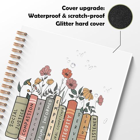 ROXMART Social Worker Glitter Spiral Notebook, Social Worker Gifts for Women Journal, Floral Book Community Workers Hardcover Notebook Journal for Writing Note Taking, 5.5x8.3 Inch in Saudi Arabia