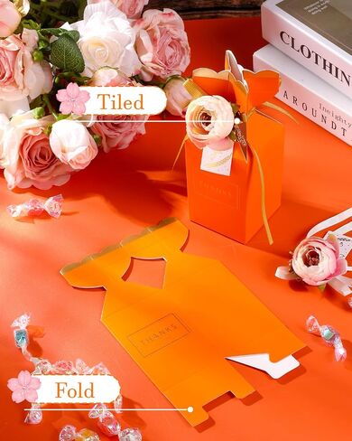 Liobelon 10 Pieces Floral Gift Boxes, Petal Shaped Candy Treat Box 3D Flower Candy Boxes With Ribbons for Flower Themed Party, Bridal Shower, Wedding, Engagement Candy Table Decorations (Pink) in Saudi Arabia