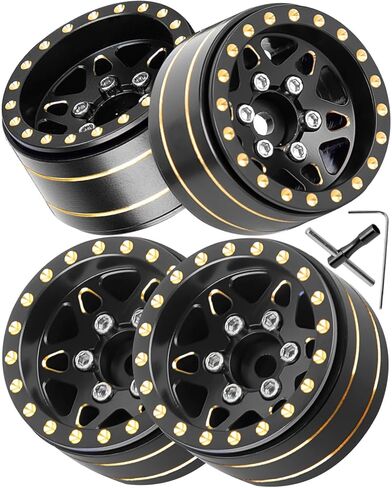 1.0in Beadlock RC Wheel Rim for 1/18 1/24 Trx4m Axia 1 SCX24 RC Crawler,Full Brass RC Wheel Hub Rim (4pcs) in Saudi Arabia