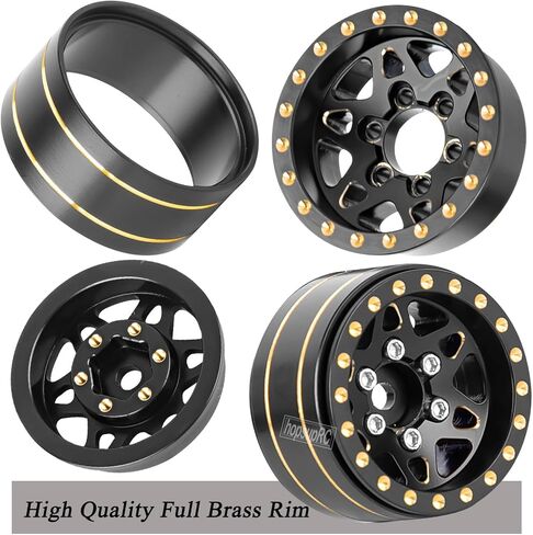 1.0in Beadlock RC Wheel Rim for 1/18 1/24 Trx4m Axia 1 SCX24 RC Crawler,Full Brass RC Wheel Hub Rim (4pcs) in Saudi Arabia