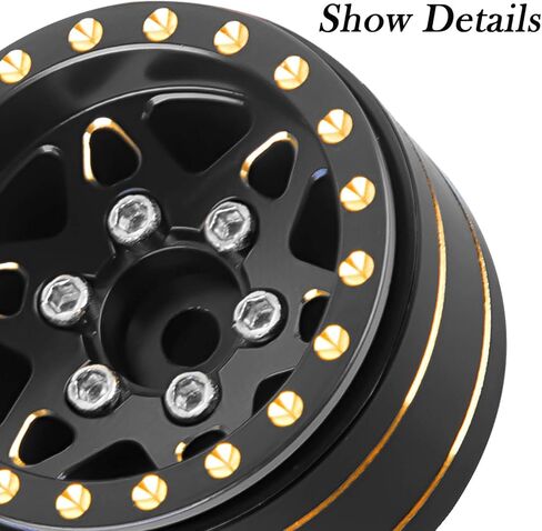 1.0in Beadlock RC Wheel Rim for 1/18 1/24 Trx4m Axia 1 SCX24 RC Crawler,Full Brass RC Wheel Hub Rim (4pcs) in Saudi Arabia