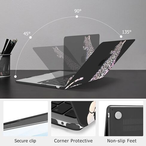 Moseso متوافق مع MacBook Air 13 بوصة الحالة 2025 2024 2023 2022 M4 A3240 M3 A3113 M2 A2681 ، قشرة بلاستيكية صلبة وحماية لوحة المفاتيح وحامي الشاشة MacBook Air 13.6 بوصة ، Contlull Cheetah in Saudi Arabia