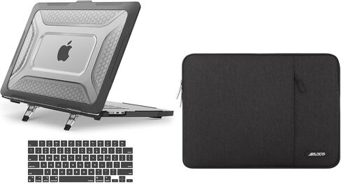 Mosiso متوافق مع MacBook Air 15 بوصة Case 2024 2023 إطلاق M3 A3114 M2 A2941 ، عسل العسل المقاوم للصدمات TPU الصدفة الصدفة القشرة البلاستيكية مع طية الغلاف والوحة المفاتيح ، Blac ، Blac in Saudi Arabia