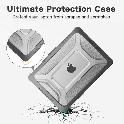 Mosiso متوافق مع MacBook Air 15 بوصة Case 2024 2023 إطلاق M3 A3114 M2 A2941 ، عسل العسل المقاوم للصدمات TPU الصدفة الصدفة القشرة البلاستيكية مع طية الغلاف والوحة المفاتيح ، Blac ، Blac in Saudi Arabia