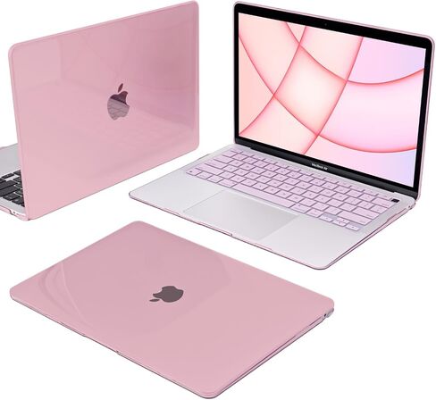 Compatible with 2022 2021 2020 2019 2018 2017 2016 MacBook Pro 13 inch Case M2 M1 Chip A2338 A2289 A2251 A1706 A1989 A2159 Cover, Plastic Hard Shell Case Keyboard Cover Screen Film, Crystal Pink in Saudi Arabia