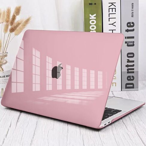 Compatible with 2022 2021 2020 2019 2018 2017 2016 MacBook Pro 13 inch Case M2 M1 Chip A2338 A2289 A2251 A1706 A1989 A2159 Cover, Plastic Hard Shell Case Keyboard Cover Screen Film, Crystal Pink in Saudi Arabia