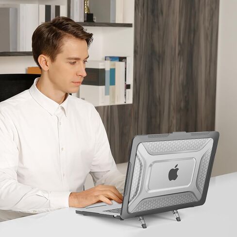Mosiso متوافق مع MacBook Air 15 بوصة Case 2024 2023 إطلاق M3 A3114 M2 A2941 ، عسل العسل المقاوم للصدمات TPU الصدفة الصدفة القشرة البلاستيكية مع طية الغلاف والوحة المفاتيح ، Blac ، Blac in Saudi Arabia