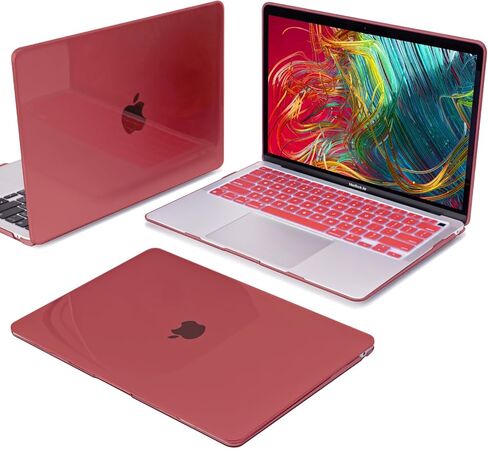 Compatible with 2022 2021 2020 2019 2018 2017 2016 MacBook Pro 13 inch Case M2 M1 Chip A2338 A2289 A2251 A1706 A1989 A2159 Cover, Plastic Hard Shell Case Keyboard Cover Screen Film, Crystal Pink in Kuwait