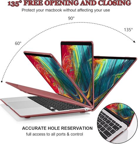 Compatible with 2022 2021 2020 2019 2018 2017 2016 MacBook Pro 13 inch Case M2 M1 Chip A2338 A2289 A2251 A1706 A1989 A2159 Cover, Plastic Hard Shell Case Keyboard Cover Screen Film, Crystal Pink in Kuwait