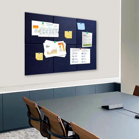 لوحة كورك سميكة للجدار مع دبابيس ، 36 "× 24" لوحة الدبوس ذاتية اللوحة 6 حزم مخصصة شعرت البلاط لديكور جدار المنزل ، البحرية in Kuwait