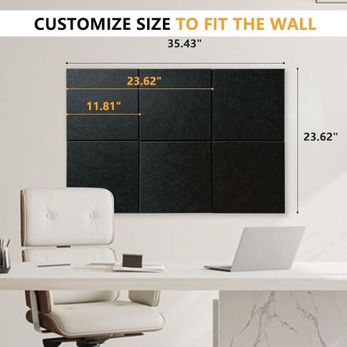 Cork Board Tiles for Wall with Push Pins, Removable 48" x 24" Slat Bulletin Board Sets, Adhesive Pin Board | Magrowill 6 Packs Felt Panels for Interior Wall Decor in Saudi Arabia