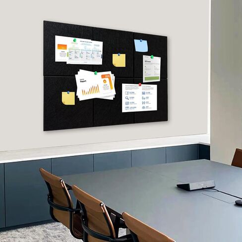 Cork Board Tiles for Wall with Push Pins, Removable 48" x 24" Slat Bulletin Board Sets, Adhesive Pin Board | Magrowill 6 Packs Felt Panels for Interior Wall Decor in Saudi Arabia