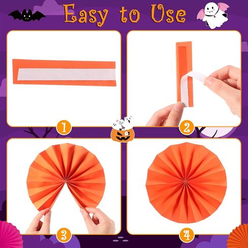 Pasimy 3D Halloween Bulletin Board Decorations Set Horror Classroom Door Decor DIY Paper Fans Spooky Ghost Witch Pumpkin Cutouts Craft Trick or Treat Borders for School Office Wall Supplies (Cute) in Saudi Arabia