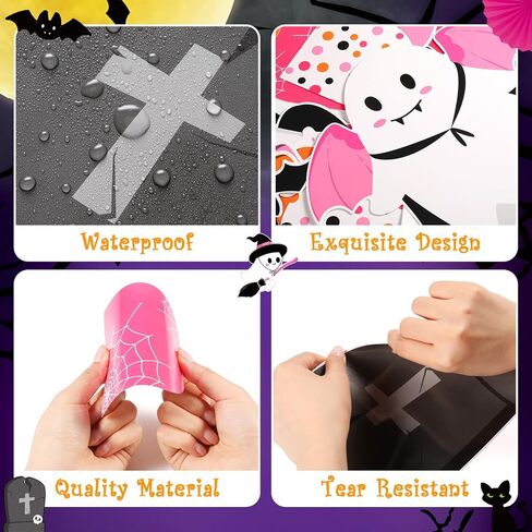 Pasimy 3D Halloween Bulletin Board Decorations Set Horror Classroom Door Decor DIY Paper Fans Spooky Ghost Witch Pumpkin Cutouts Craft Trick or Treat Borders for School Office Wall Supplies (Cute) in Saudi Arabia