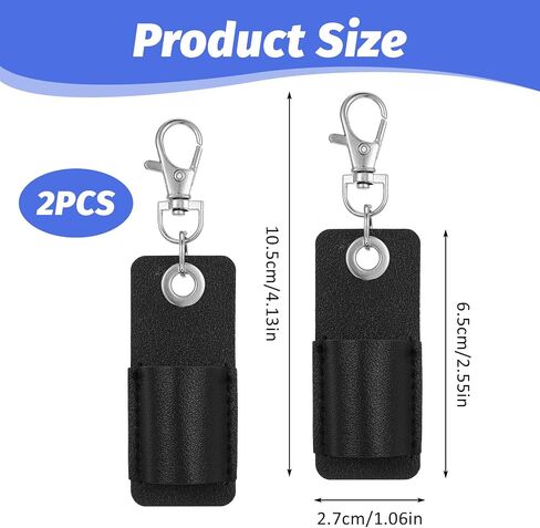 Xindojuz 2 PCS Pen Holder for Lanyard, Portable Pencil Holders Clip Anti-Lost Leather Pocket Nurse Badge Keychain Retractable Pen Holder Clip for Clipboard Nurses Courier Clerk (Black) in Saudi Arabia