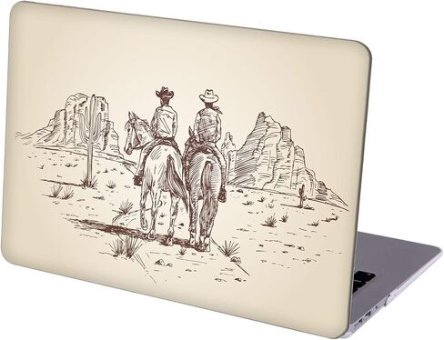 MINGDAO Case Compatible with MacBook Air 13 inch Retina Display with Touch ID, Hard Protective Shell with Keyboard Cover (M1 A2337 A2179 A1932, 2018 2019 2020 Release) - Wild West Desert Cowboys-1 in Kuwait
