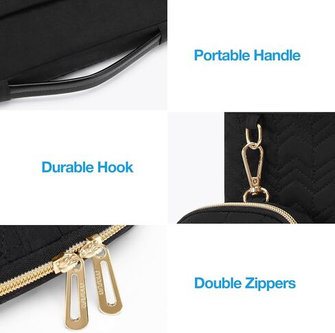 MOSISO Compatible with MacBook Air 13 inch Case 2024 2023 2022 M3 A3113 M2 A2681, Plastic Hard Case&Keyboard Cover&Screen Film&Pouch&Bag with Horizontal Pockets&Small Case&Belt, Crystal Clear&Black in Saudi Arabia