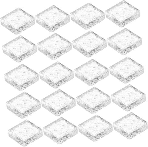 20pcs Clear Glass Bricks for Dollhouse Realistic Miniature Building Supplies DIY Decoration for Micro Scenes for Dollhouse Accessories and Crafts in Saudi Arabia