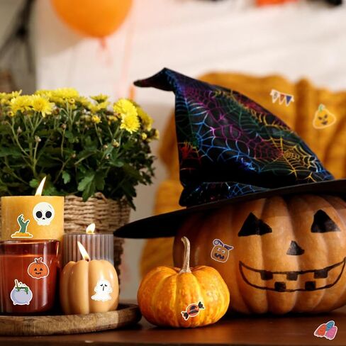 200 PCS Halloween Stickers, Non-Repeating Halloween Party Favors, Vinyl Waterproof Halloween Decorations Gifts Party Supplies, Reusable Pumpkin Ghost Stikcers ﻿ in Saudi Arabia