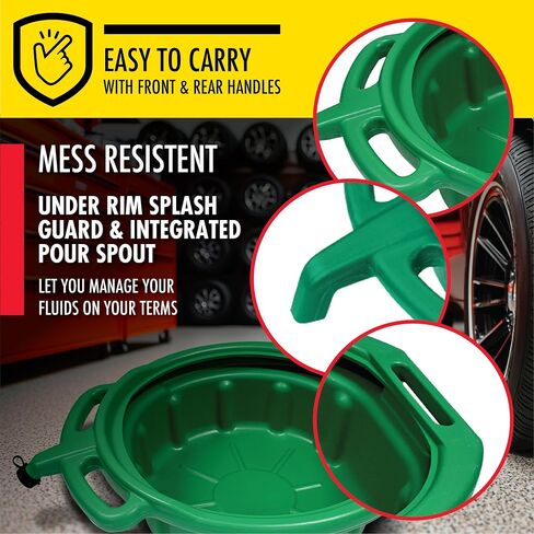 LUMAX Green 3.75 Gallon Plastic Oil Drain Pan, LX-1631 in Kuwait