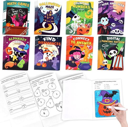 CCINEE 32pcs Mini Halloween Coloring Books, Coloring Booklets for Kids Halloween Party Favors Treat Or Trick Candy Bags Fillers for School Activity in Saudi Arabia