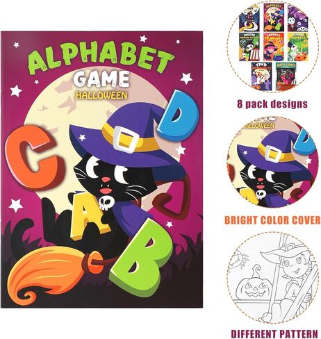 CCINEE 32pcs Mini Halloween Coloring Books, Coloring Booklets for Kids Halloween Party Favors Treat Or Trick Candy Bags Fillers for School Activity in Saudi Arabia