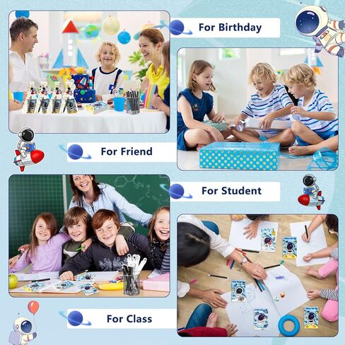 24 Sets Space Theme Stationery Bulk Space Party Favors Galaxy Planet Mini Notebooks Mechanical Pencil Ruler Eraser Astronaut Cards for School Classroom Birthday Party Supplies in Saudi Arabia