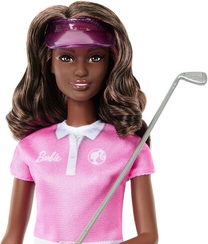 Barbie Golf Player, Brunette, Fashion Doll in Pink Golf Outfit, A Dress That Can Be Off with Sun Visor and Golf Club, JCR69 in Saudi Arabia