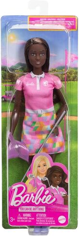 Barbie Golf Player, Brunette, Fashion Doll in Pink Golf Outfit, A Dress That Can Be Off with Sun Visor and Golf Club, JCR69 in Saudi Arabia