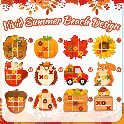 Capoda 24 Pack Fall Party Favors Pumpkin Maple Strategic Board Game Autumn Thanksgiving Desk Game Toys for Fall Harvest Goody Bag Stuffers Autumn Birthday Party Gift (Cute) in Kuwait