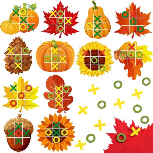 Capoda 24 Pack Fall Party Favors Pumpkin Maple Strategic Board Game Autumn Thanksgiving Desk Game Toys for Fall Harvest Goody Bag Stuffers Autumn Birthday Party Gift (Cute) in Kuwait