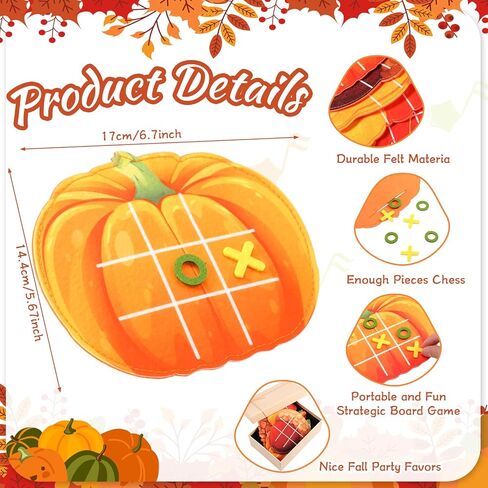 Capoda 24 Pack Fall Party Favors Pumpkin Maple Strategic Board Game Autumn Thanksgiving Desk Game Toys for Fall Harvest Goody Bag Stuffers Autumn Birthday Party Gift (Cute) in Kuwait