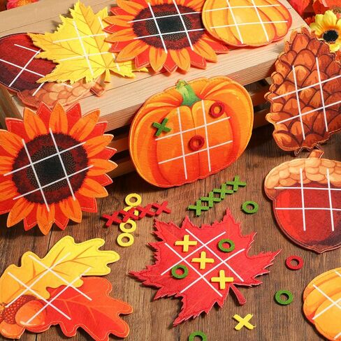 Capoda 24 Pack Fall Party Favors Pumpkin Maple Strategic Board Game Autumn Thanksgiving Desk Game Toys for Fall Harvest Goody Bag Stuffers Autumn Birthday Party Gift (Cute) in Kuwait