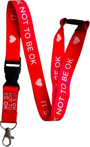 Mental Health Awareness Lanyard / Keychain - ITS OK NOT TO BE OK - PINK in Saudi Arabia