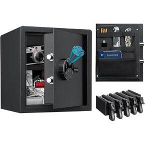 Large Biometric Security Home Safe,3.16 Cubic Feet,Quick Access Unlock with Fingerprint/Keypad/Key, Smart Biometric Gun Safe Box for handgun,pistols,valuables in Kuwait