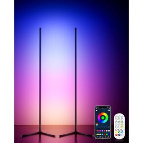 KFM 2PCS Corner Floor Lamp, 65" Smart RGB LED Corner Lamp with App & Remote Control, 16M Colors,300+ Modes, Music Sync & Timer, Modern Mood Light for Living Room, Gaming Room & Bedroom in Saudi Arabia